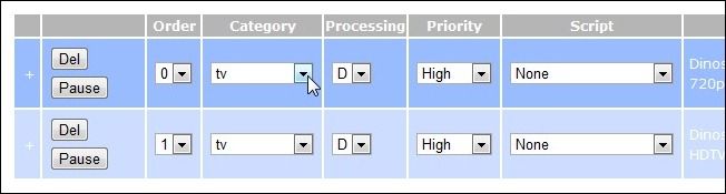 Пример настроек категорий: TV, Movies, Apps