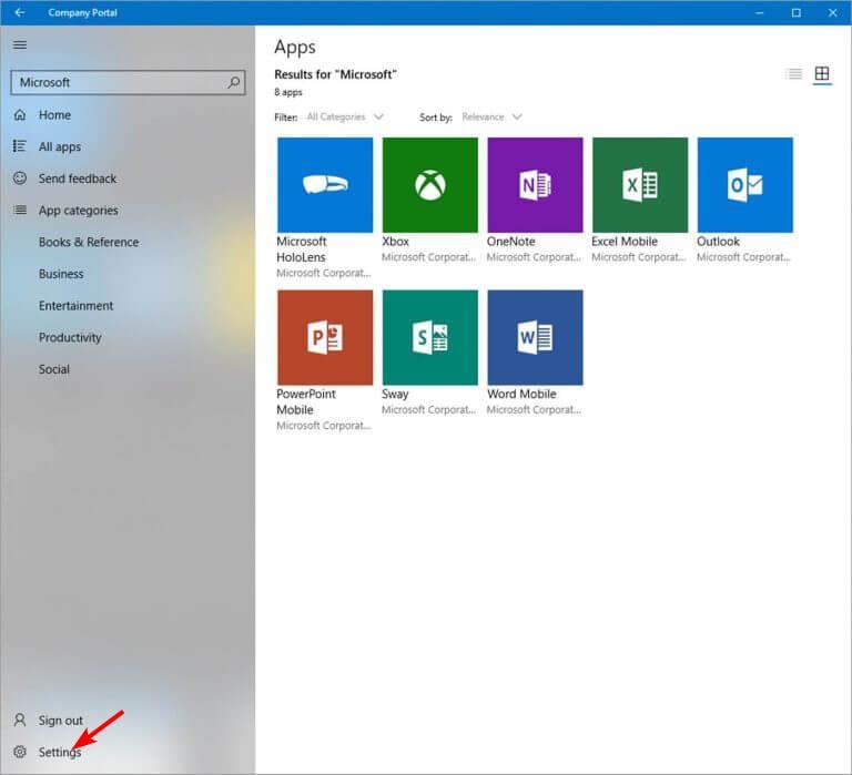 Иконка приложения Company Portal в Microsoft Store