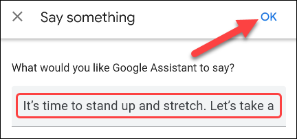 Редактирование фразы, которую произнесёт ассистент