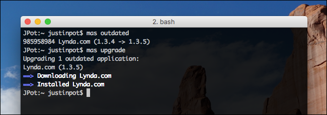 Выполнение mas upgrade для обновления всех приложений
