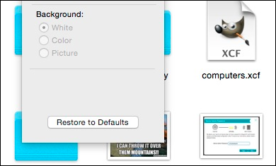 Кнопка Восстановить по умолчанию при удержании Option