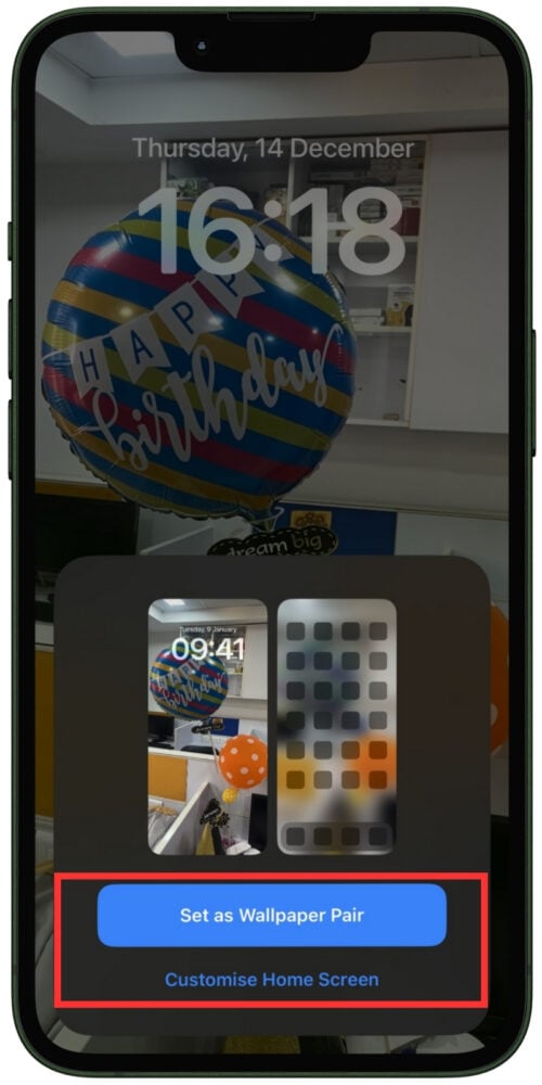 Пример установки живых обоев на iPhone — выбор экрана