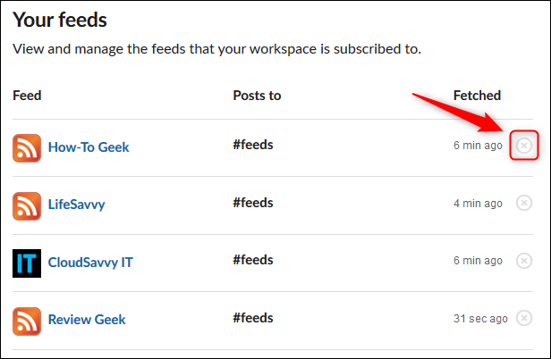 Раздел «Ваши ленты» на странице приложения RSS