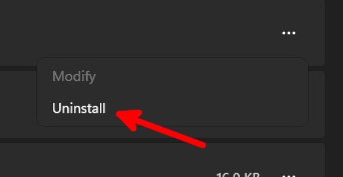Windows Settings Uninstall Spotify