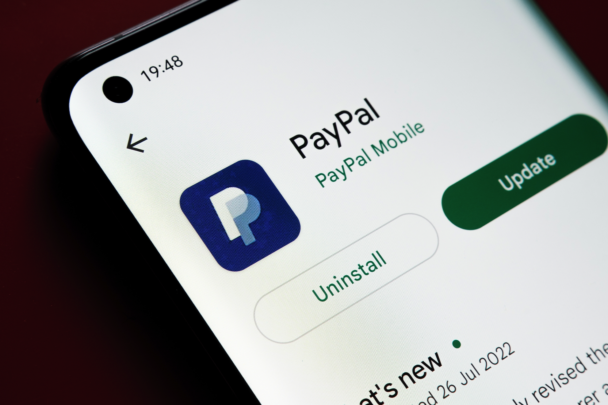 Значок приложения PayPal в магазине Google Play.
