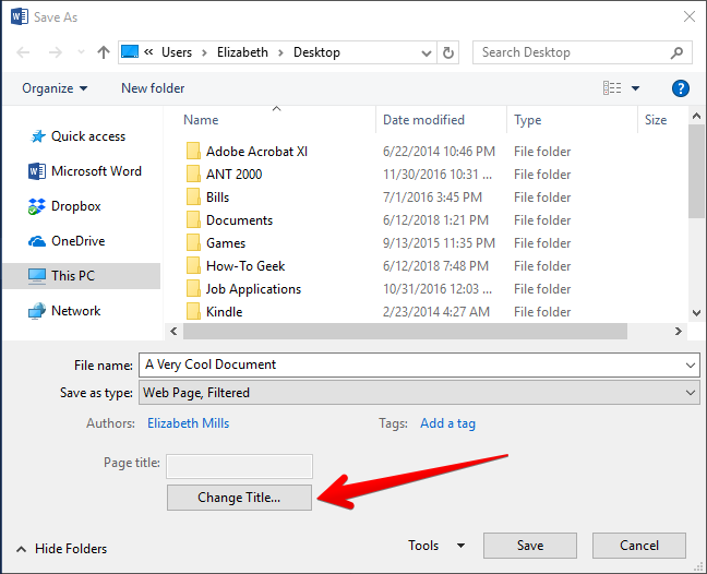 Скриншот: кнопка для изменения заголовка страницы