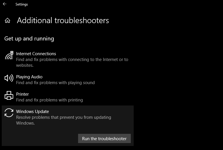 Windows Update Troubleshooter