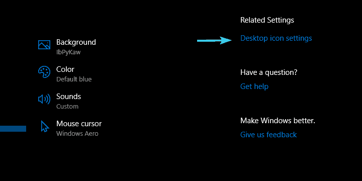 Опция Корзина в настройках значков рабочего стола