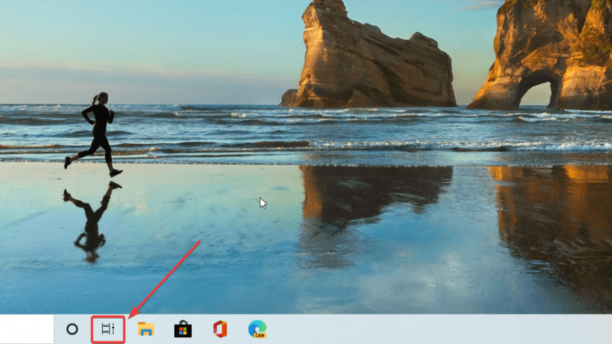 Нажатие кнопки Просмотр задач (Task View) на панели задач