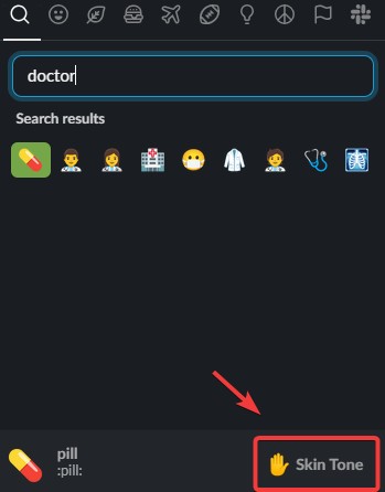 Выбор тона кожи для эмодзи в Slack