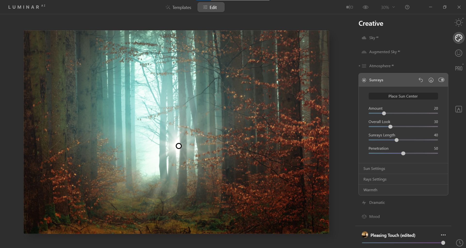 размещение солнца