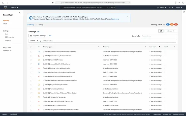 Список сгенерированных примеров находок