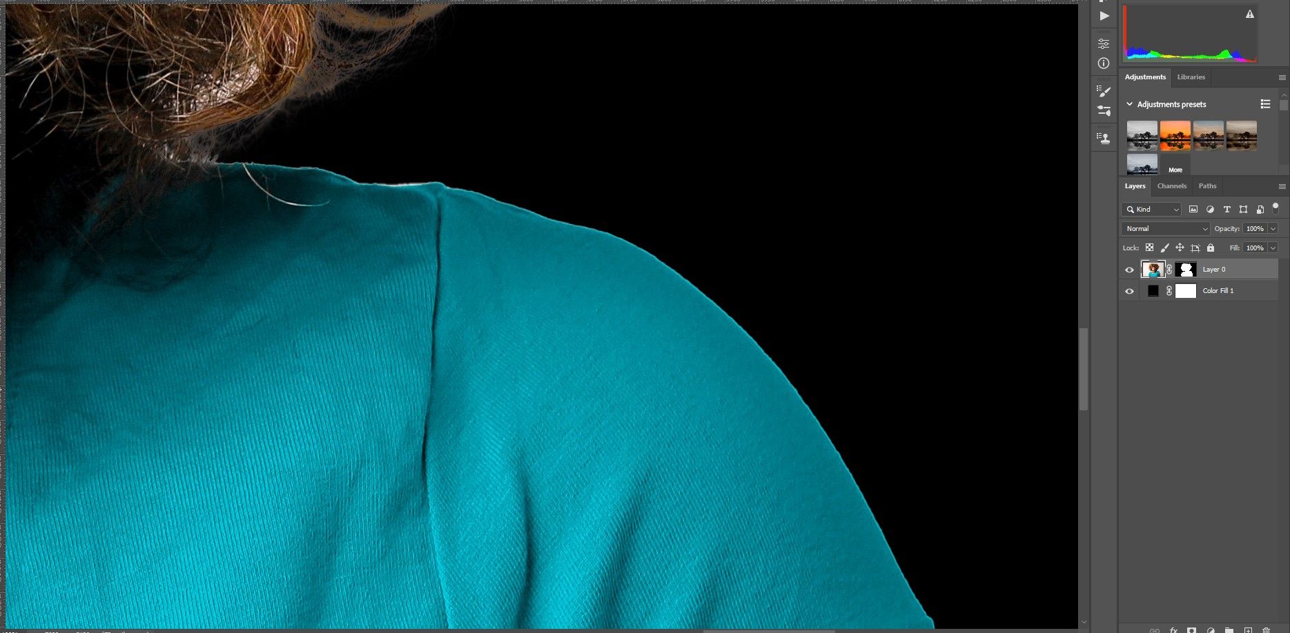 Увеличенный вид края до обработки