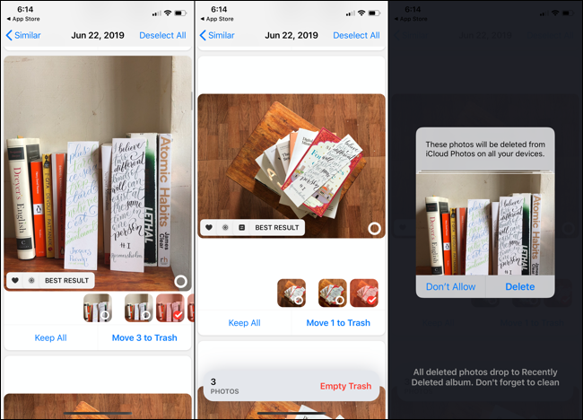 Интерфейс Gemini Photos для iPhone и iPad — удаление дубликатов
