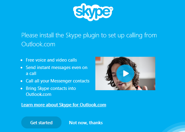 Подключение контактов Skype в Outlook.com