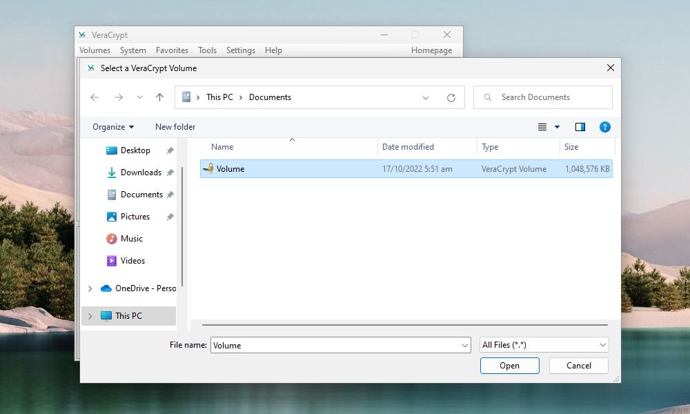 выбор неиспользуемой буквы диска в VeraCrypt