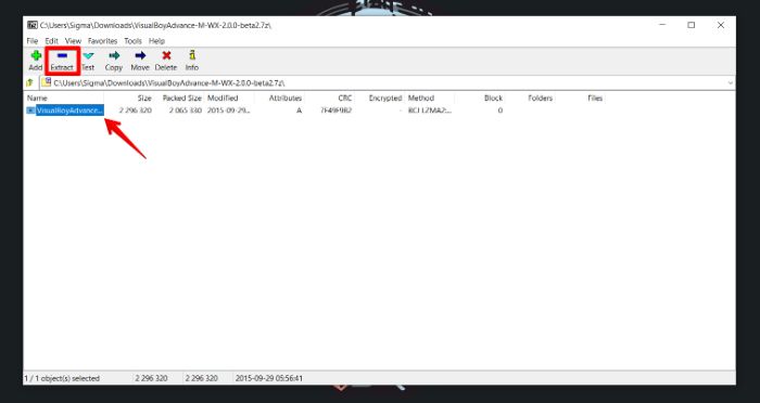 Распаковка файлов VisualBoyAdvance-M