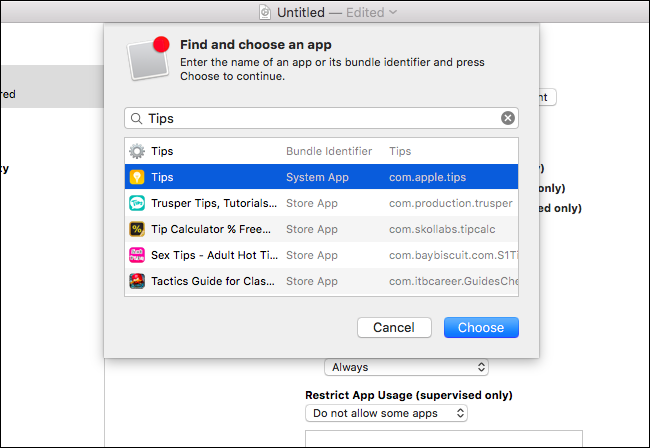 Изображение: добавление системного приложения в список блокируемых
