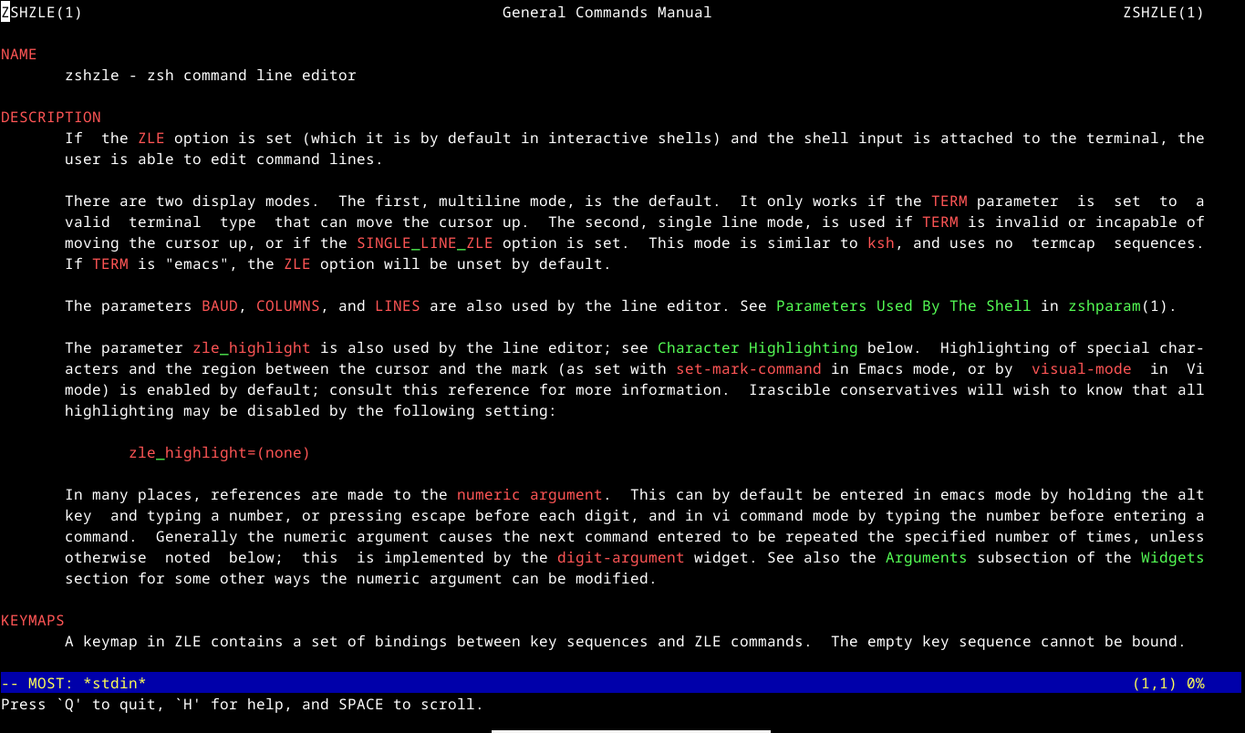 Страница справки zsh по функции командного редактирования.