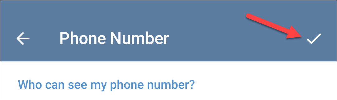 Кнопка подтверждения — галочка в правом верхнем углу