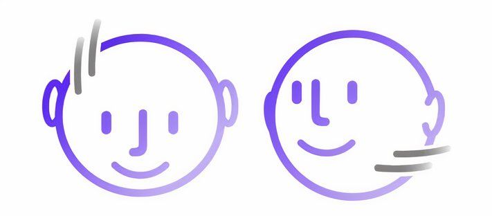 Иллюстрация жестов головы для AirPods.