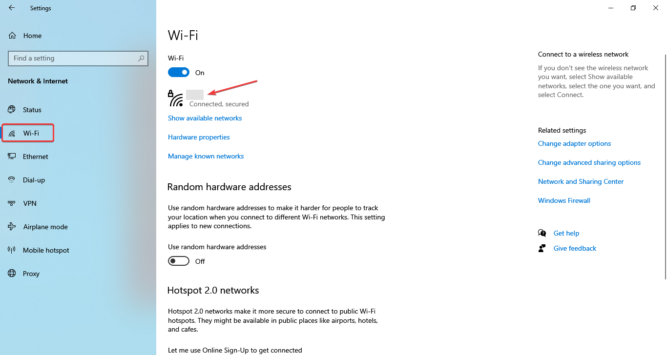 Выбор Wi‑Fi сети