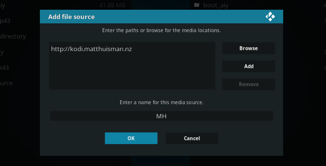 Файловый менеджер Kodi для добавления источника