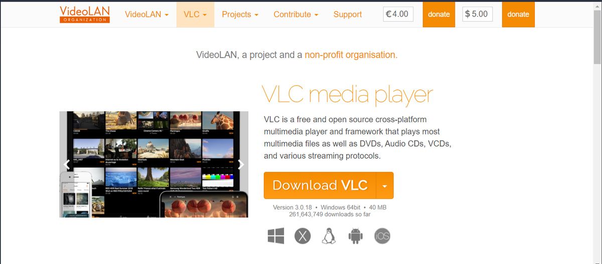 Загрузка VLC на компьютер