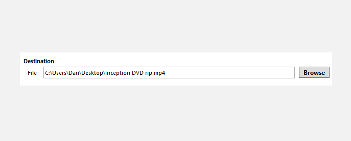 Окно выбора пути сохранения файла в Handbrake