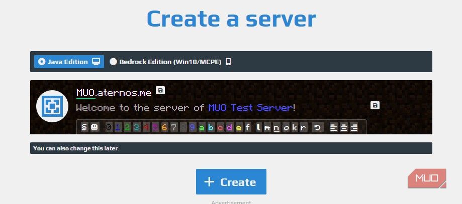 Aternos MUO test server IP address