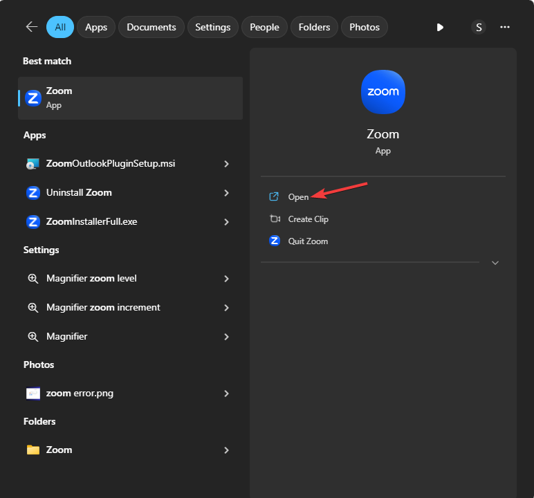 Открытие приложения Zoom — шаг для обновления