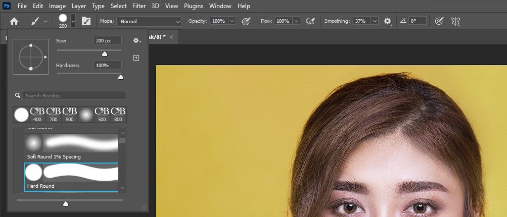 Step 2 Hard Round brush
