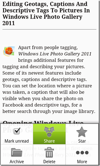 Instafetch에서 Evernote로 노트를 생성하는 화면