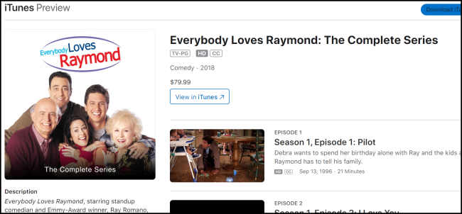 iTunes — кадр из сериала «Все любят Рэймонда»