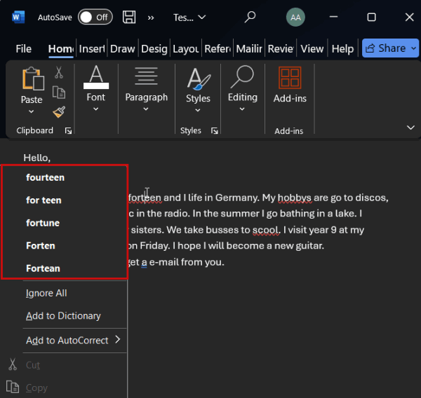 Убрать красные подчёркивания в Word