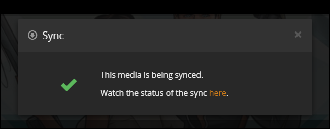 Подтверждение начала синхронизации и ссылка на очередь заданий