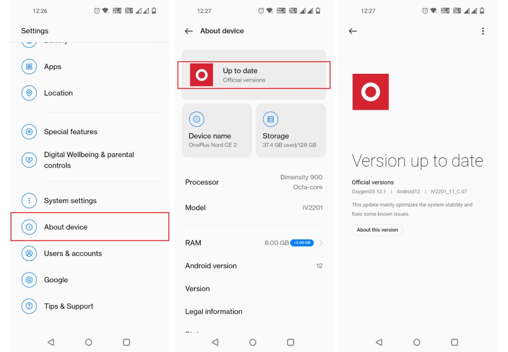 Обновление системы в OnePlus 9