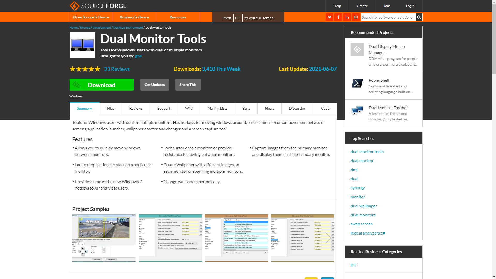 Сайт Dual Monitor Tools