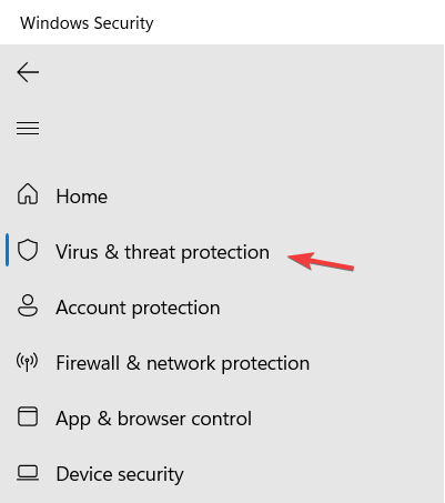 Переход к параметрам сканирования в Защите Windows