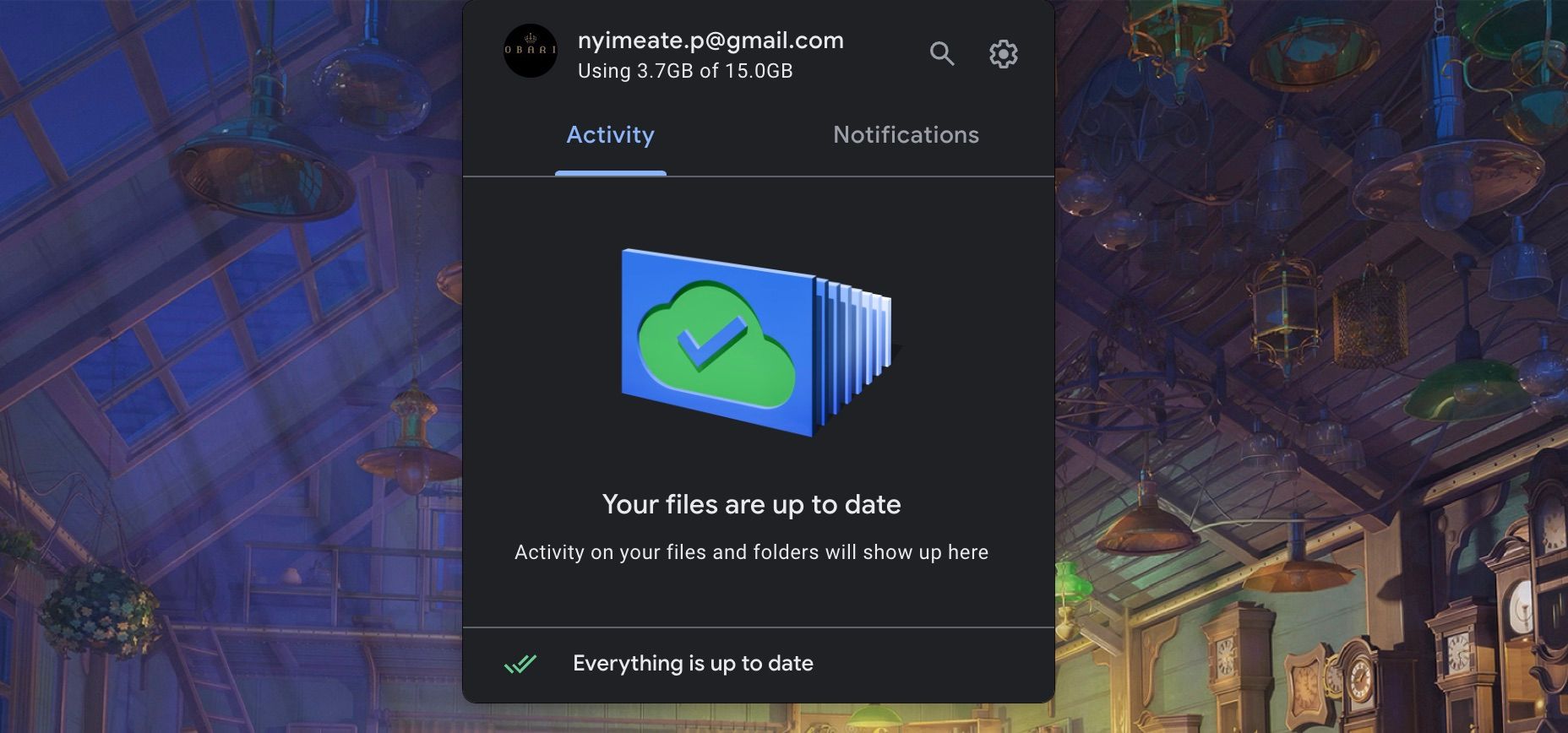 Главная страница Google Drive на macOS