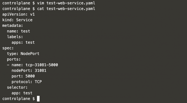 Файл test-web-service.yaml — Service типа NodePort для доступа к Flask-приложению извне