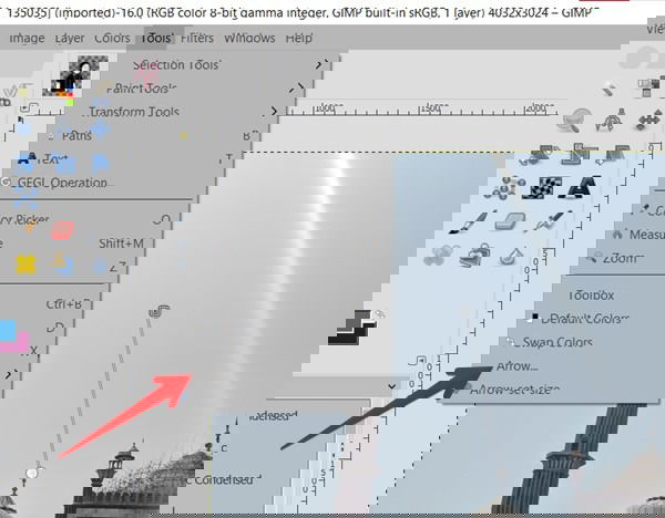 Gimp Path Tool Arrow