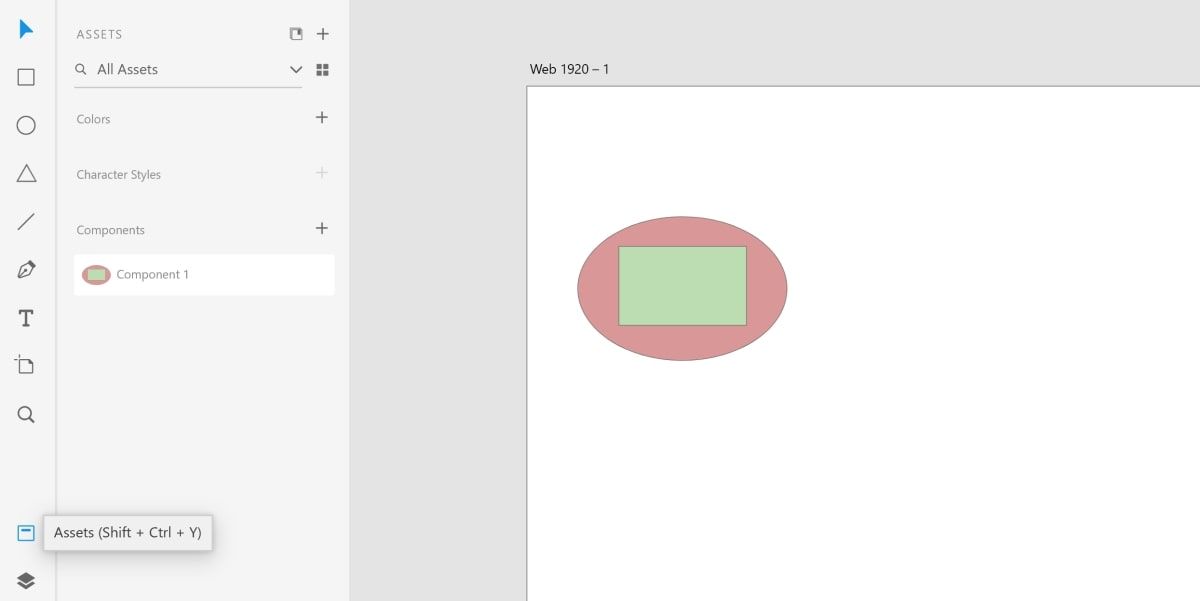 Панель Assets с компонентами