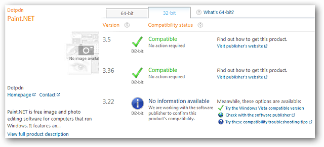 Подробная информация о совместимости версий Paint.NET с Windows 7
