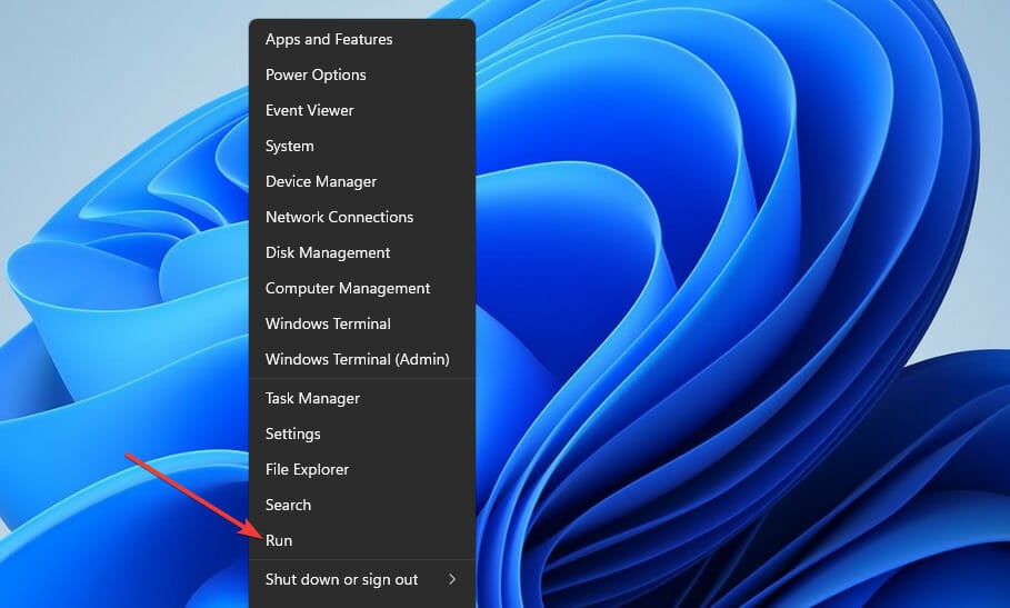 Ярлык «Выполнить» в контекстном меню Пуска