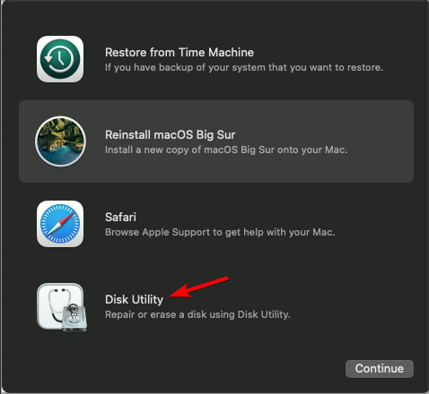 Disk Utility в установщике macOS