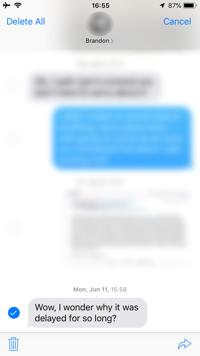 iPhone Forward Message