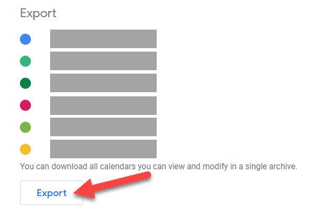 Нажмите Экспорт
