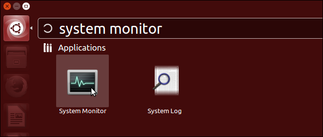 Результаты поиска приложения System Monitor