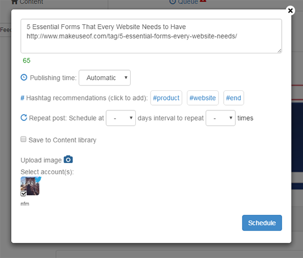 Панель DrumUp с предложениями статей для репоста